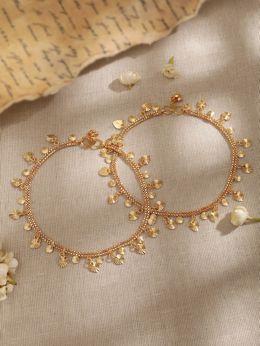 

Rubans Set Of 2 18 KT Gold-Plated Anklet