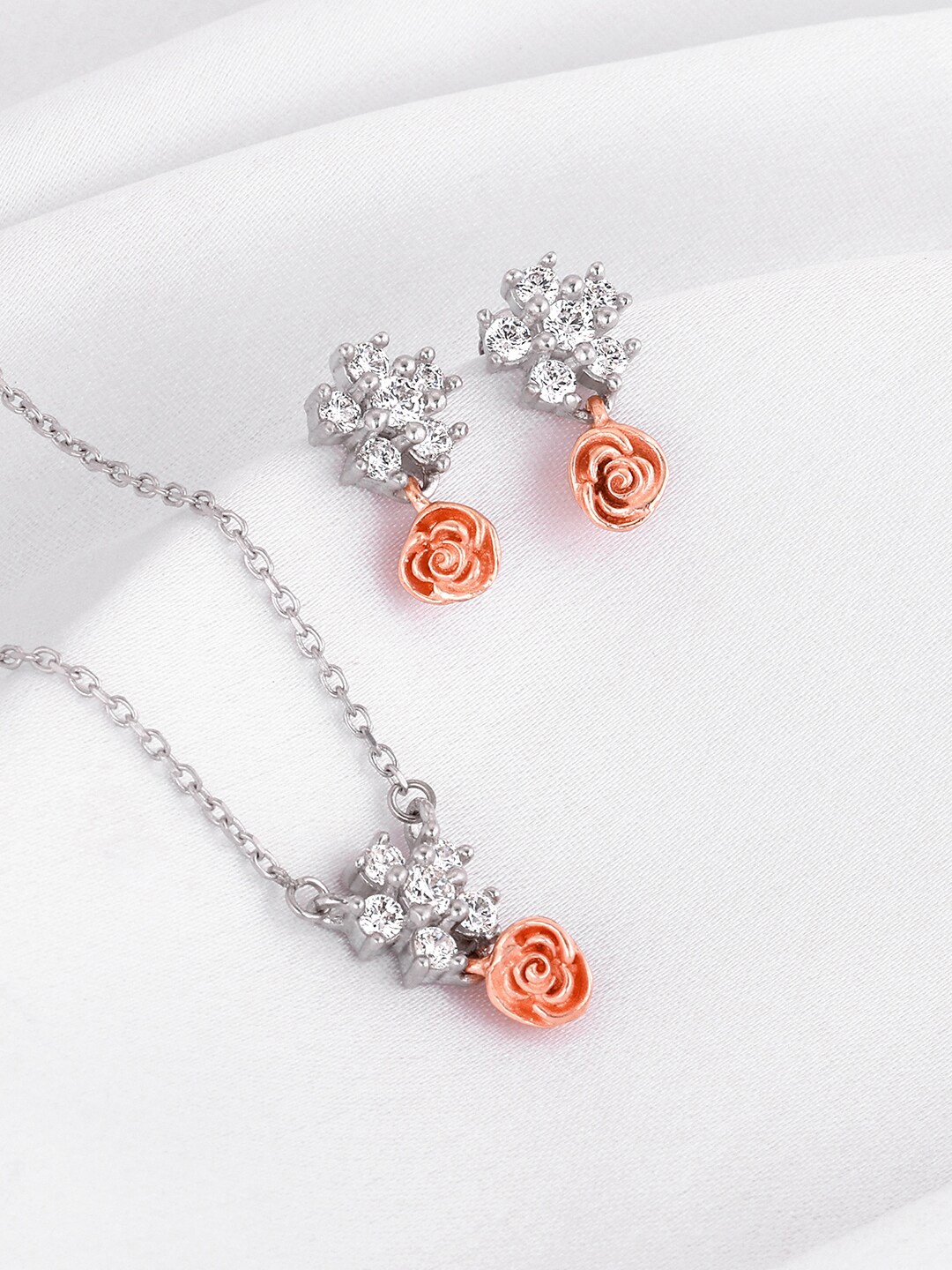 

GIVA Rhodium-Plated 925 Sterling Silver Cubic Zirconia Studded Jewellery Set
