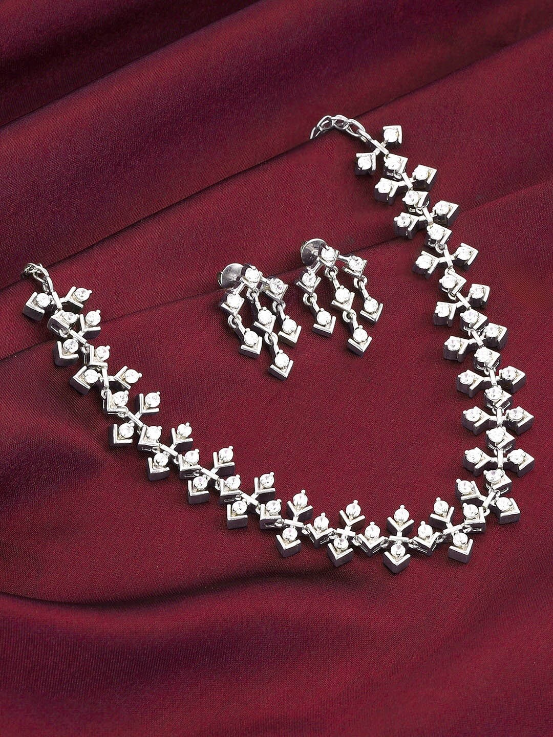 

GIVA Rhodium-Plated 925 Sterling Silver Cubic Zirconia Studded Jewellery Set