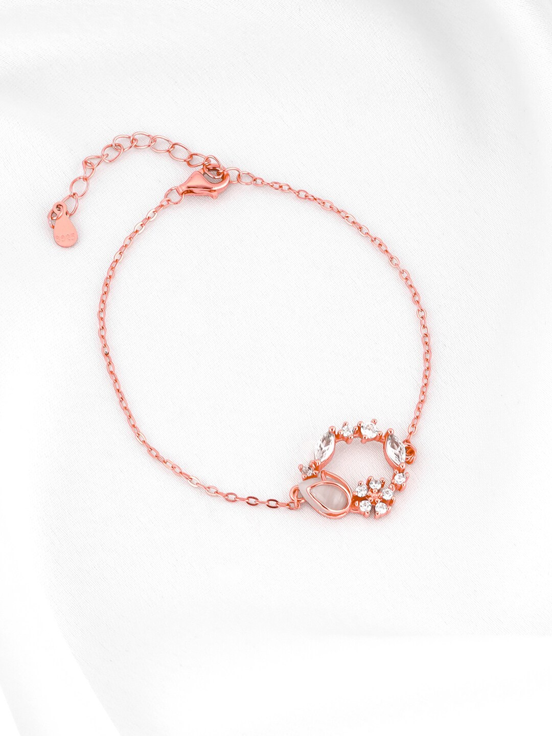 

GIVA 925 Sterling Silver Rose Gold-Plated Charm Bracelet