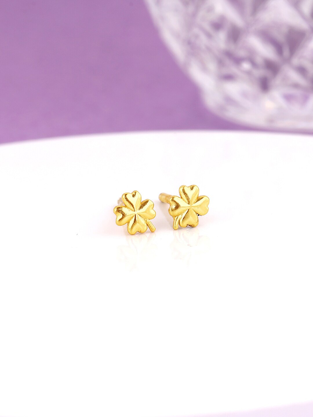 

GIVA Contemporary Studs Earrings, Gold