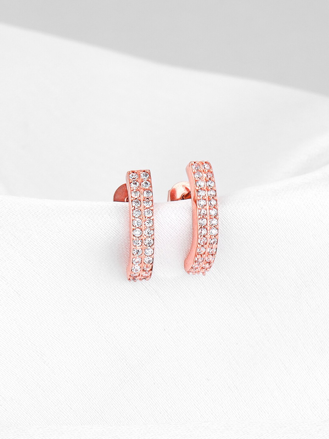 

GIVA Rose Gold-Plated Zircon-Studded Studs Earrings