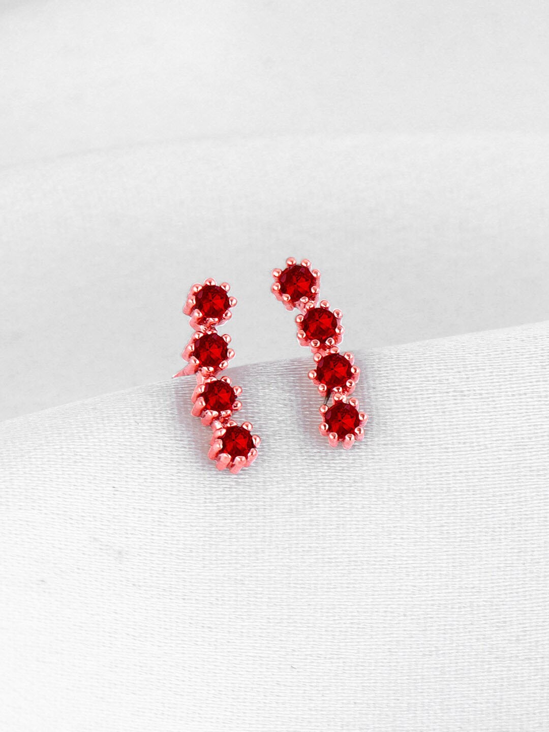 

GIVA Rose Gold-Plated Stone-Studded 925 Sterling Silver Contemporary Studs Earrings