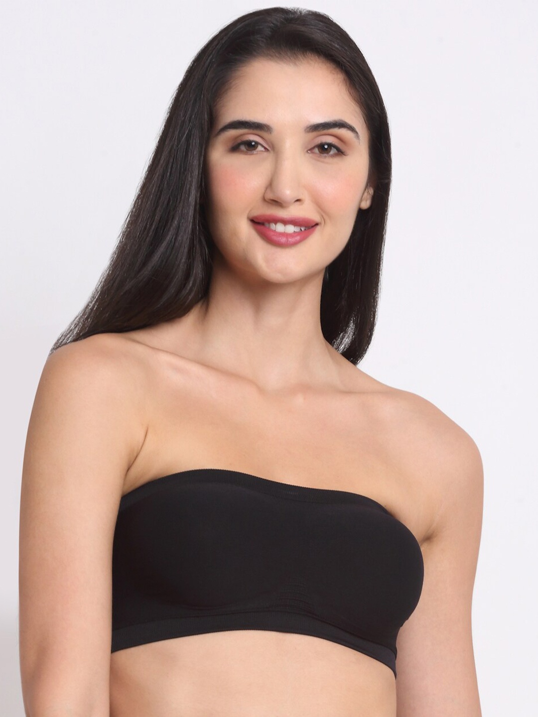 

Ennoble Strapless Full Coverage Bandeau Bra, Black