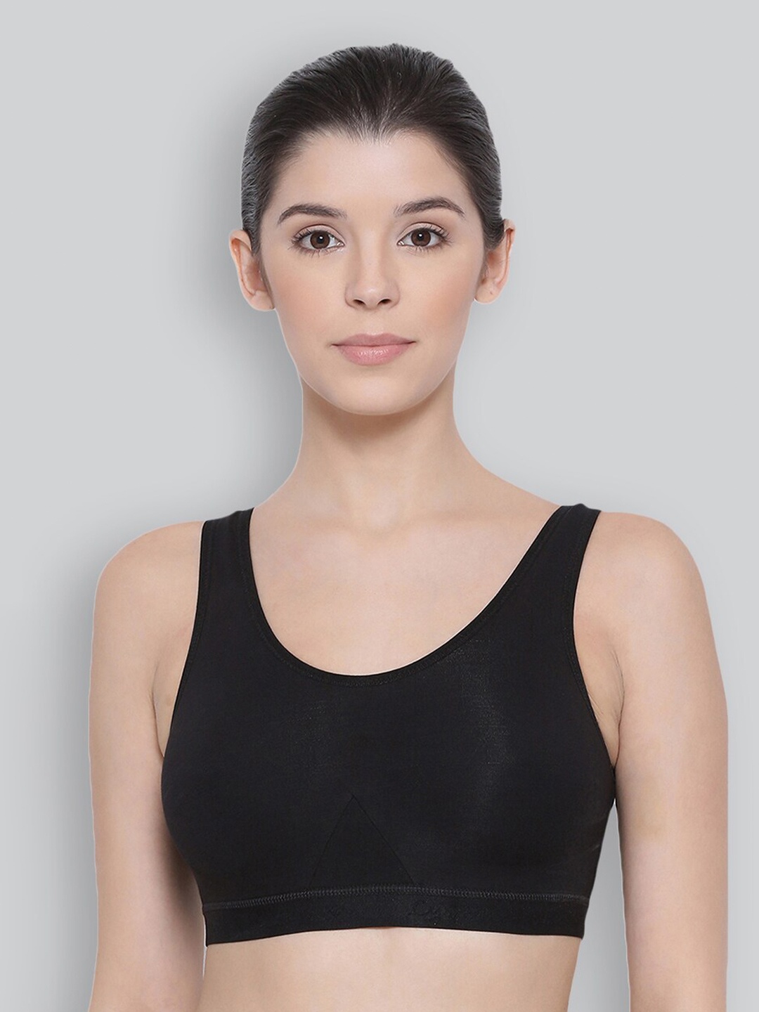 

LYRA Full Coverage Non Padded Sweat Absorbent Cotton Workout Bra With All Day Comfort, Black