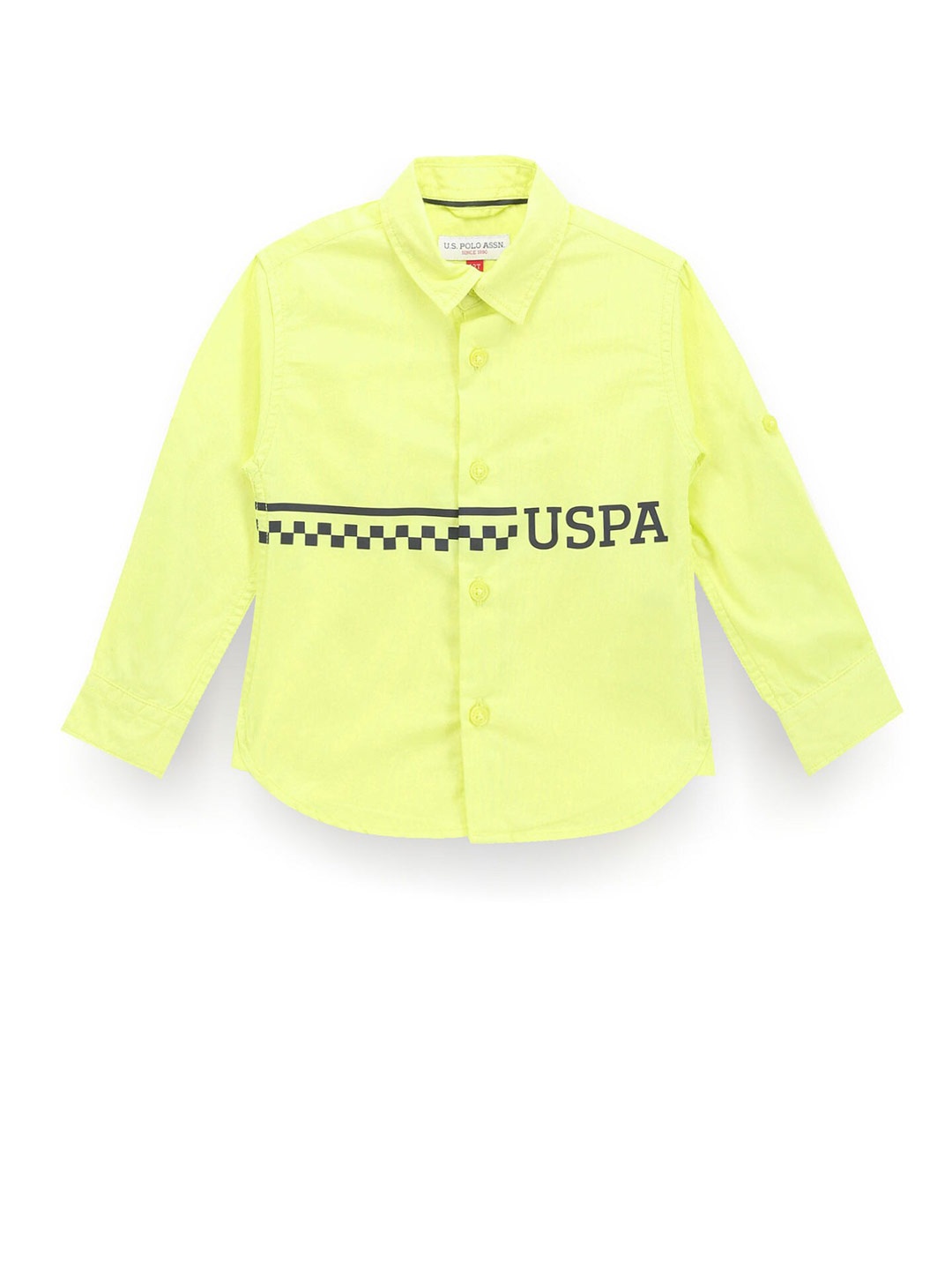 

U.S. Polo Assn. Kids Boys Classic Fit Brand Logo Printed Pure Cotton Casual Shirt, Green