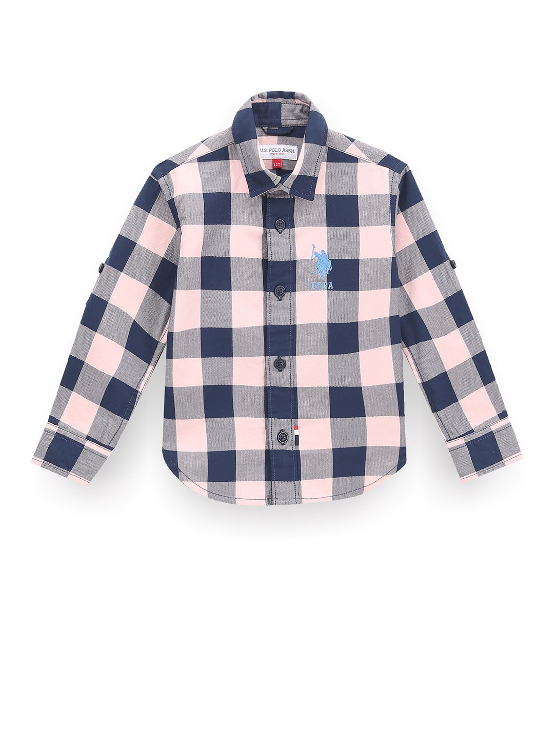 

U.S. Polo Assn. Kids Boys Classic Buffalo Checked Casual Shirt, Pink
