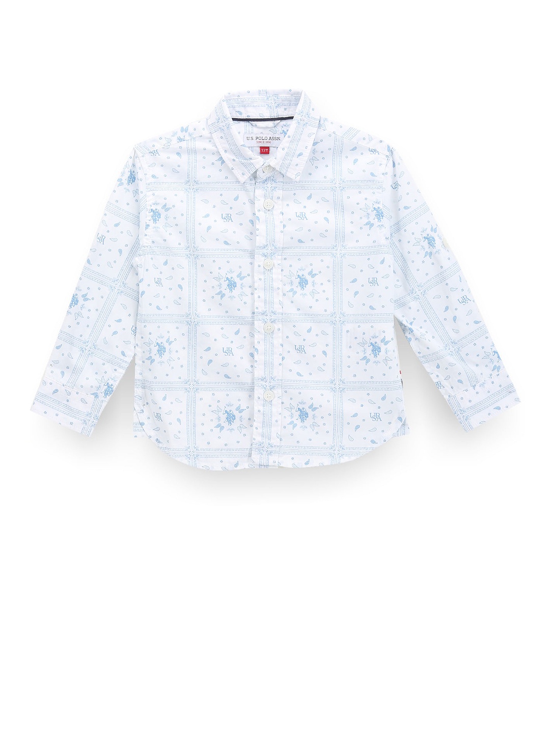 

U.S. Polo Assn. Kids Boys Classic Conversational Printed Casual Shirt, Blue