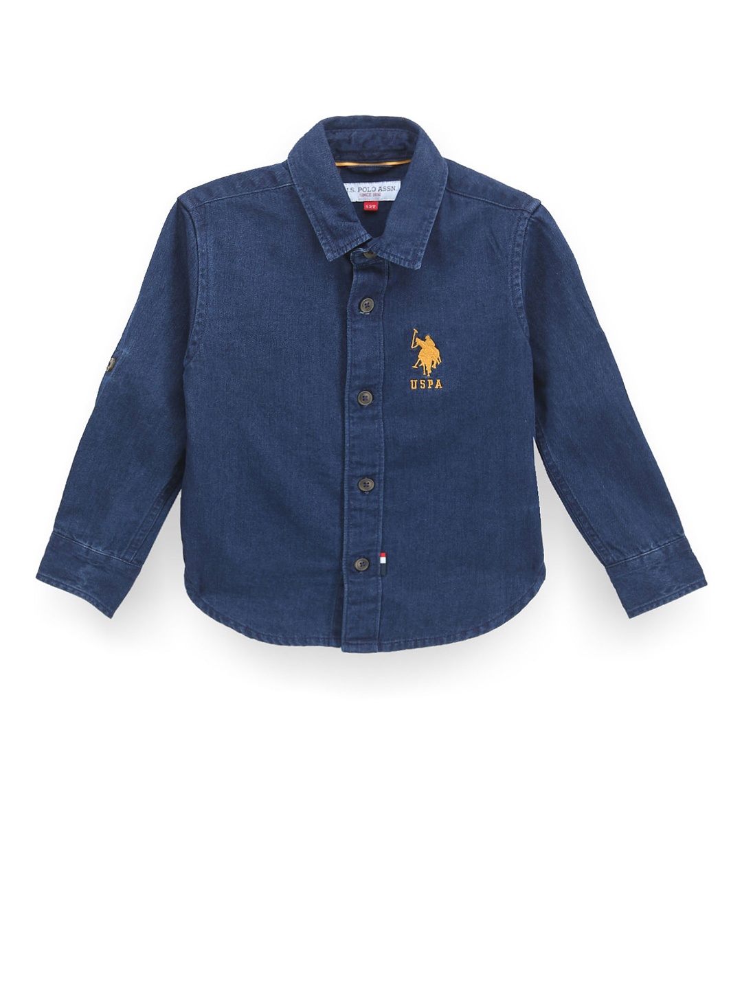 

U.S. Polo Assn. Kids Boys Classic Fit Pure Cotton Chambray Casual Shirt, Blue