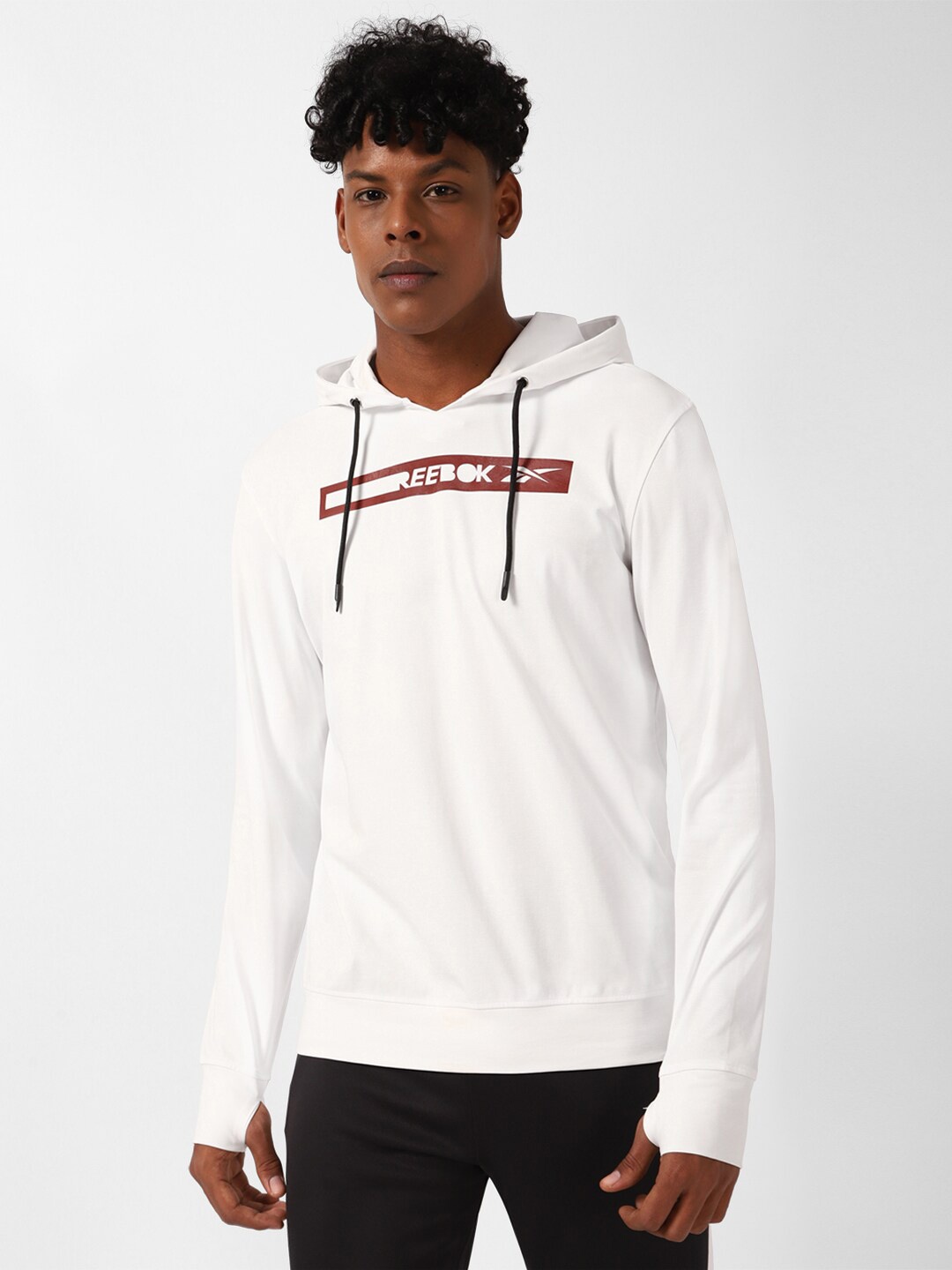 

Reebok Aggressivestretch Printed Hooded Pullover Sweatshirt, White