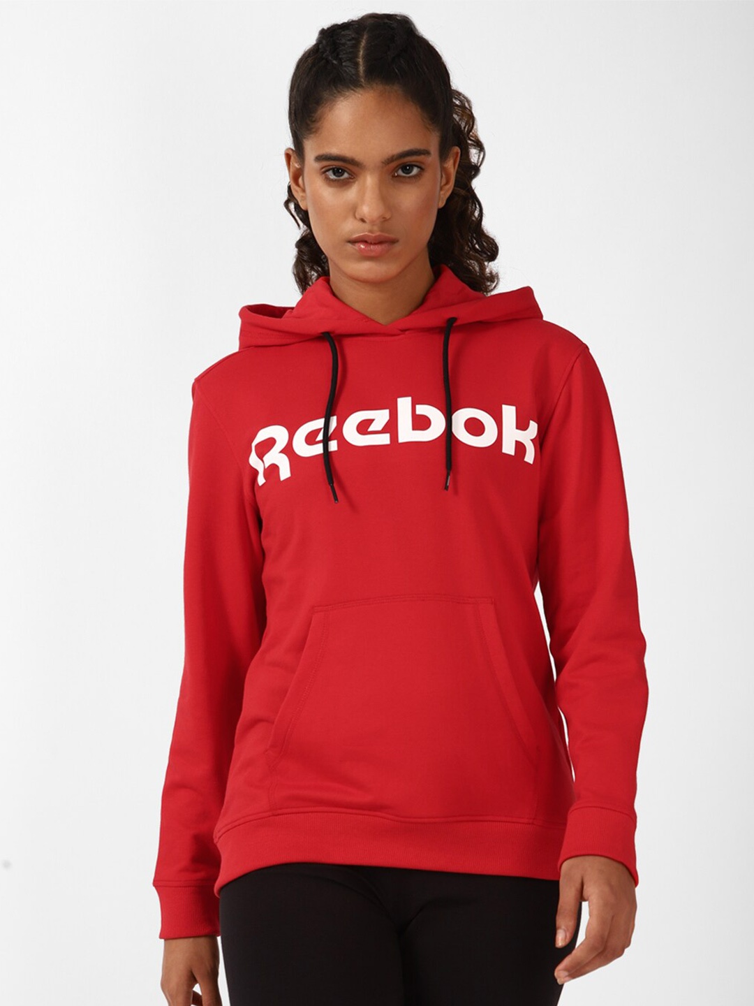 

Reebok Pace Printed Hooded Sweatshirt, Red