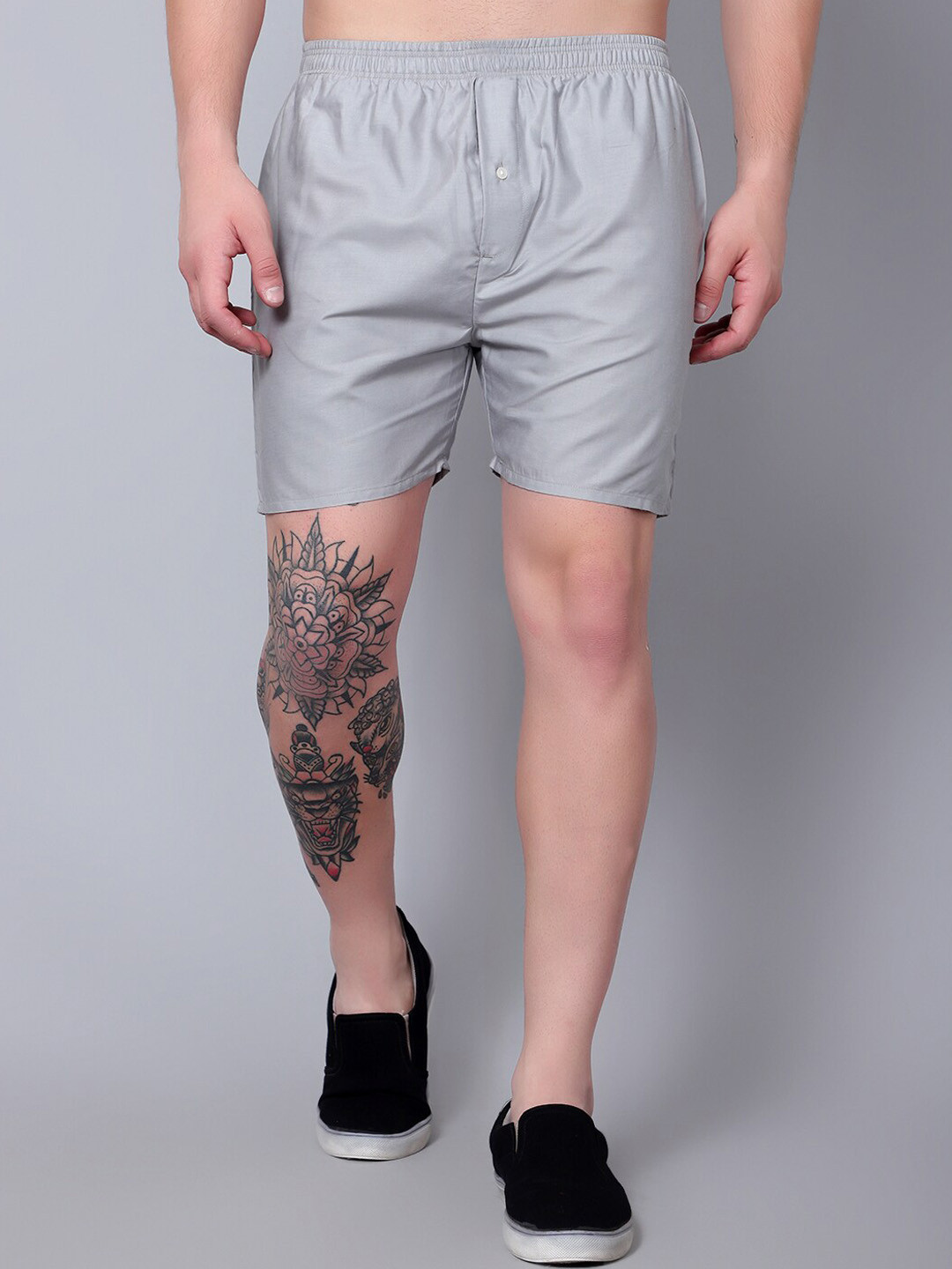 

FINIVO FASHION Pure Cotton Ultra-Light Boxer BOXER_GREY_S