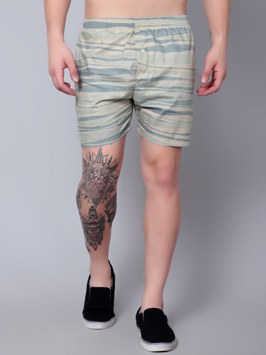 

FINIVO FASHION Abstract Printed Pure Cotton Ultra-Light Boxer BOXER_LEMON YELLOW_S