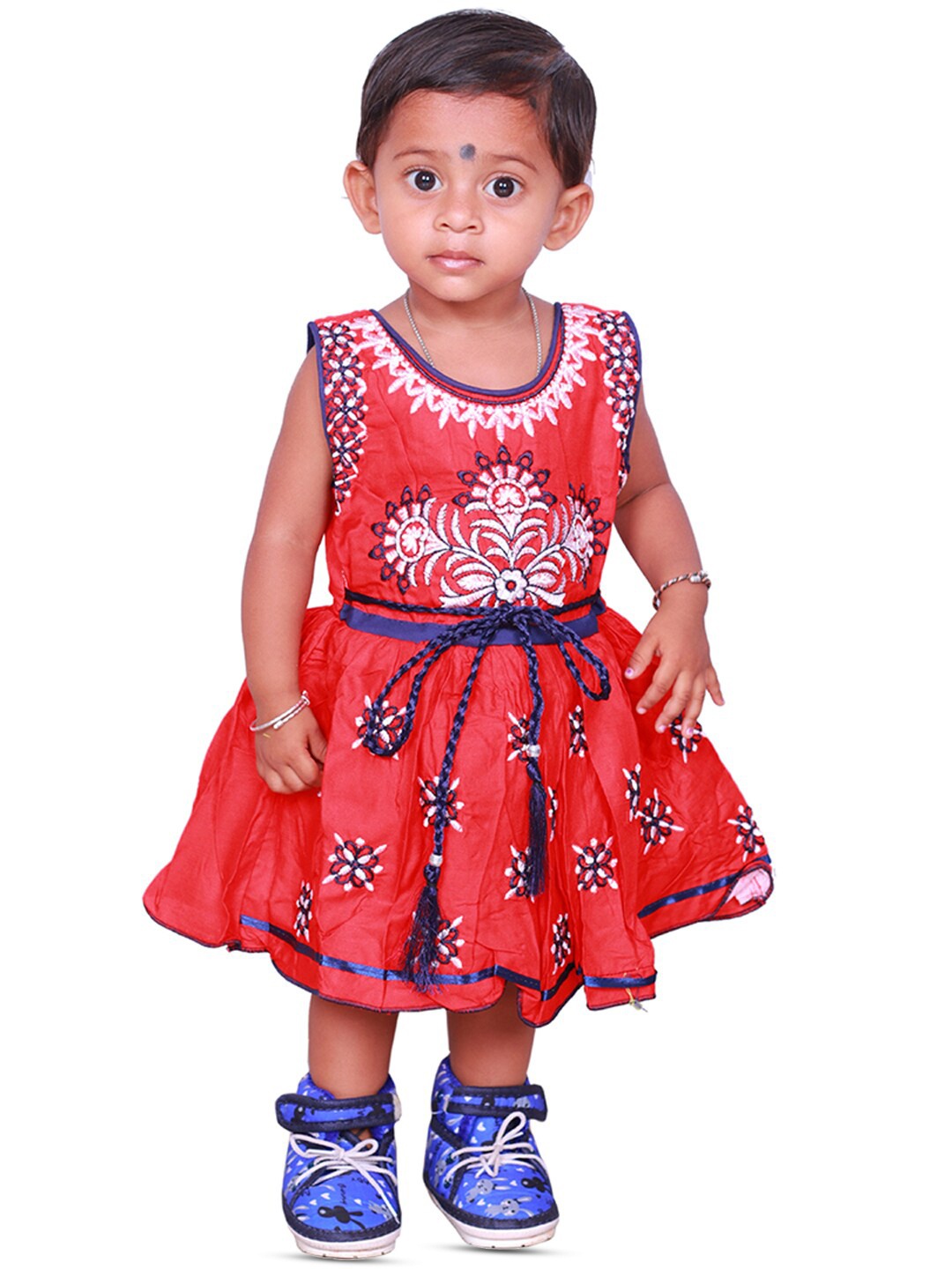 

BAESD Floral Printed Cotton Fit & Flare Dress, Red