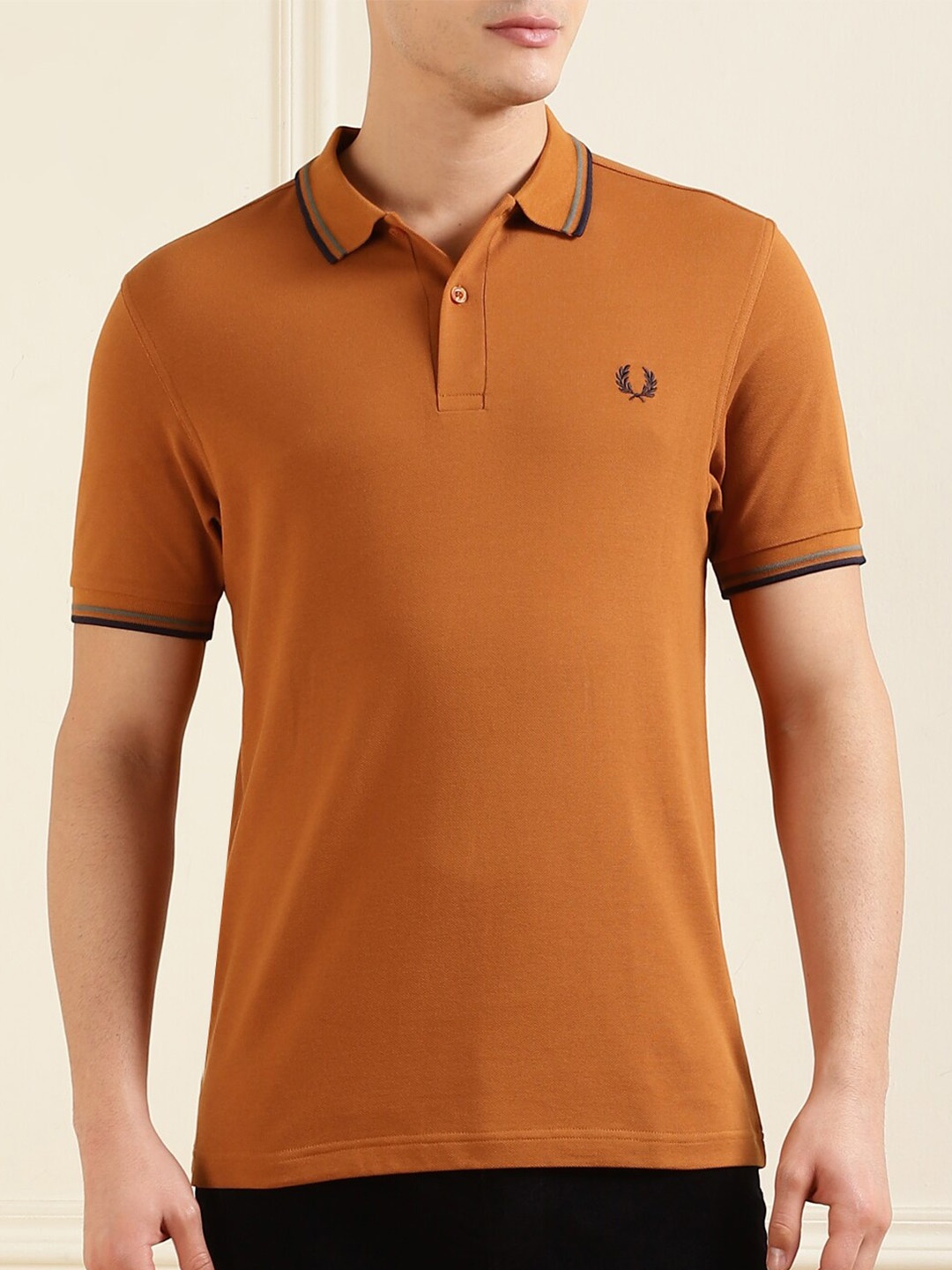 

Fred Perry Polo Collar Short Sleeves Cotton T-shirt, Brown