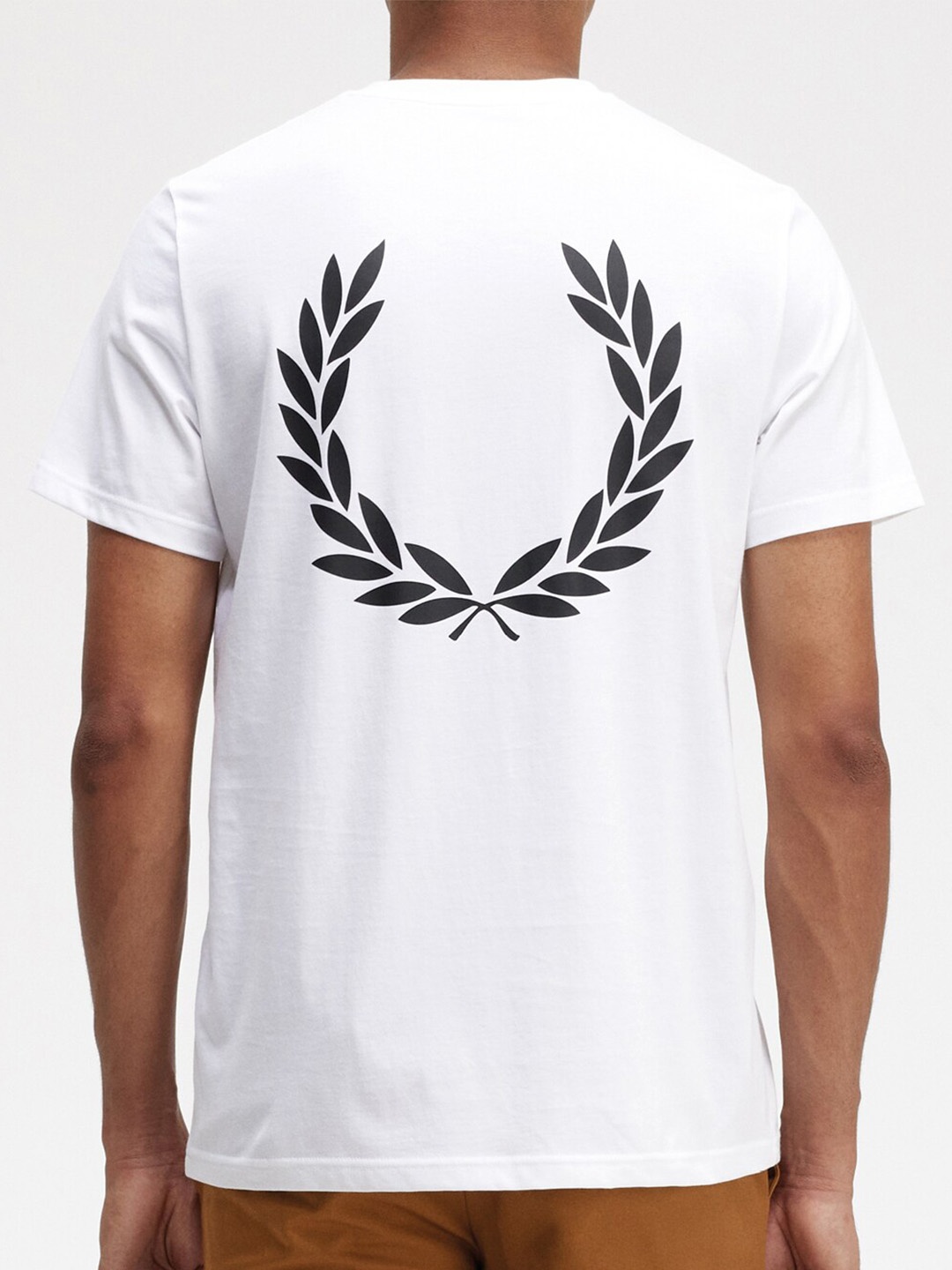 

Fred Perry Graphic Printed Round Neck Cotton T-shirt, White