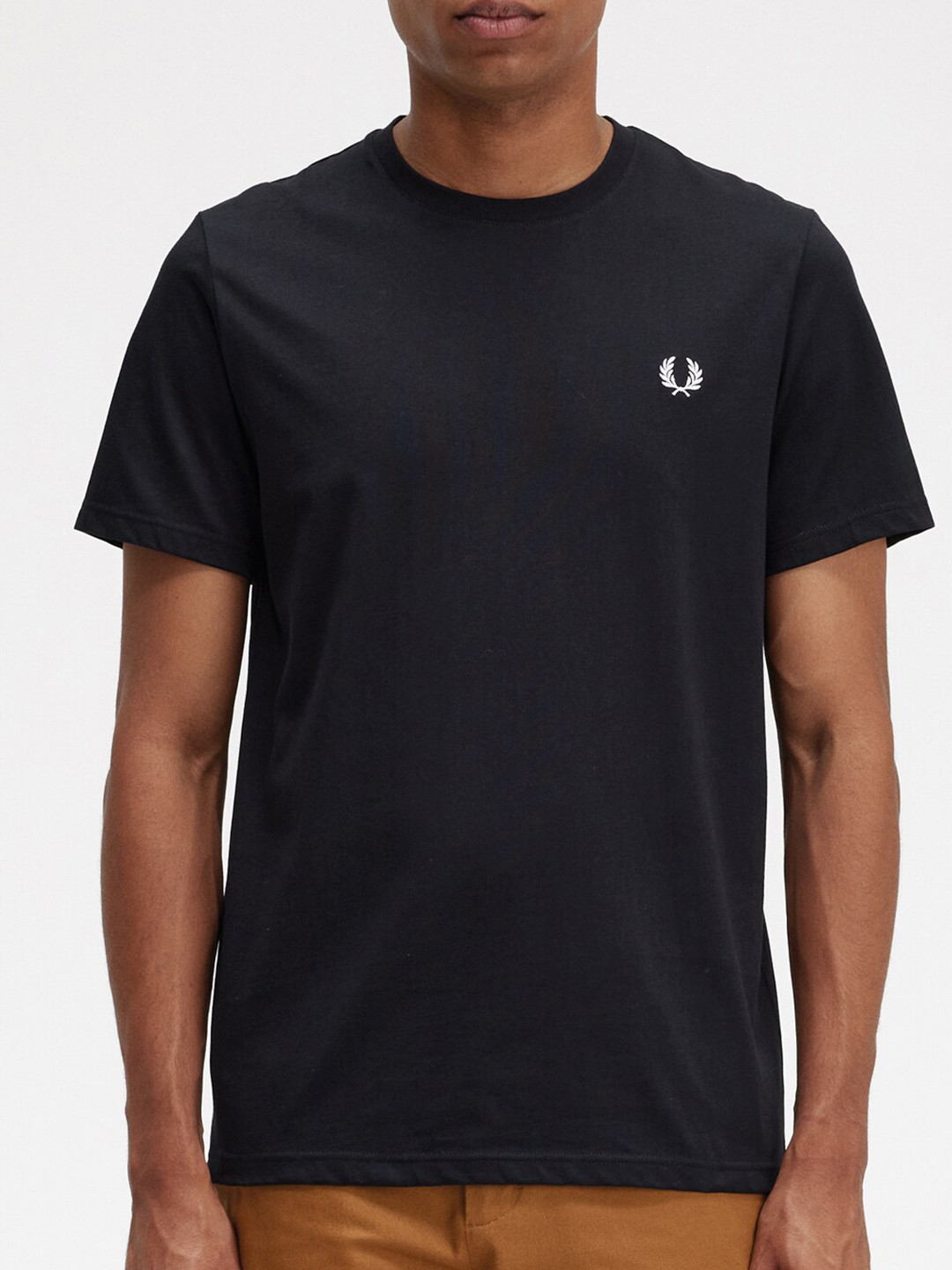 

Fred Perry Graphic Printed Round Neck Cotton T-shirt, Black