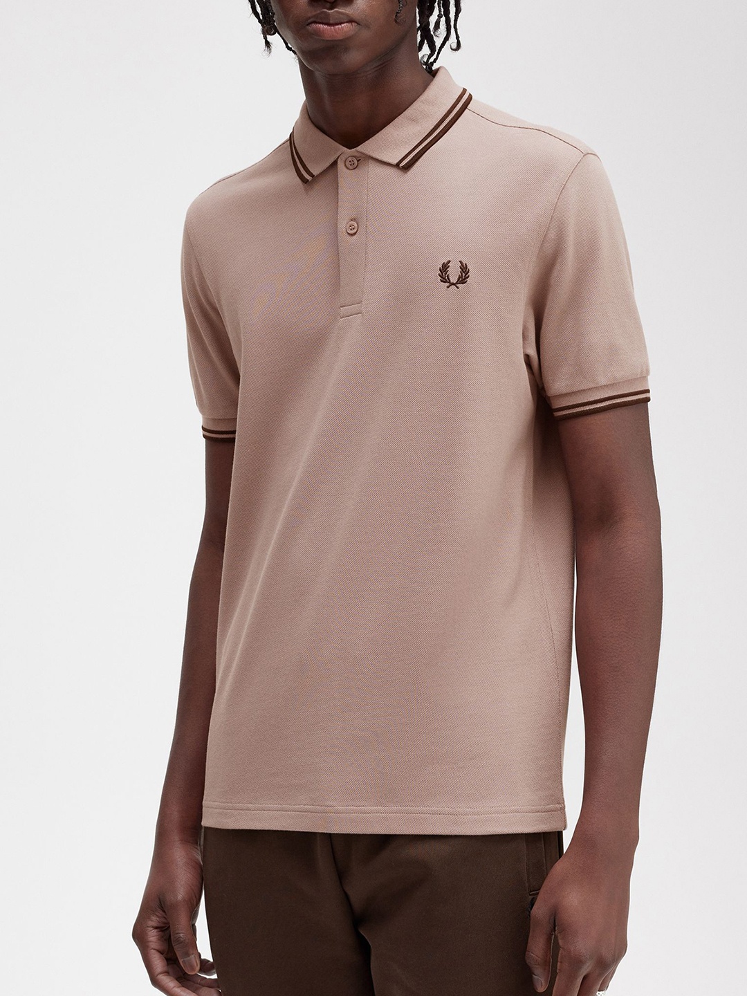 

Fred Perry Men Polo Collar T-shirt, Pink