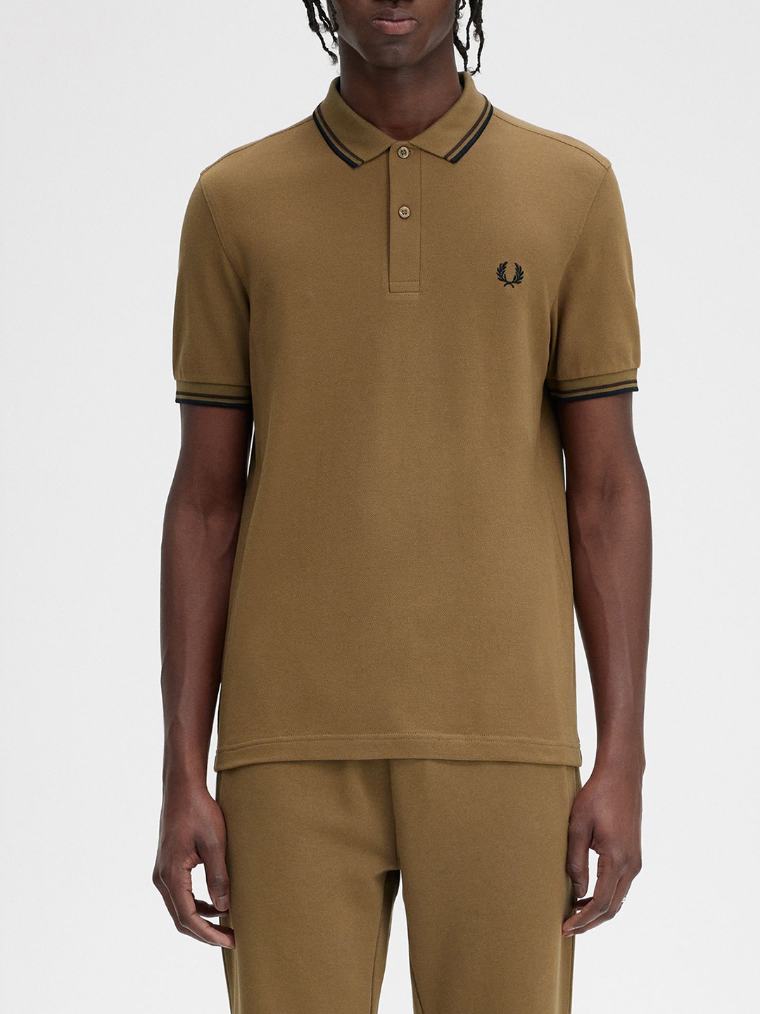 

Fred Perry Men Polo Collar T-shirt, Brown