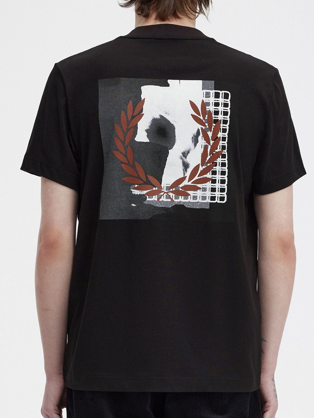 

Fred Perry Graphic Printed Round Neck Cotton T-shirt, Black