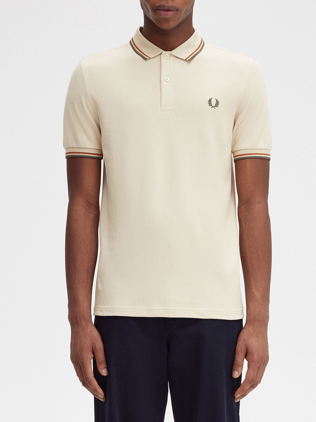 

Fred Perry Men Polo Collar T-shirt, Grey