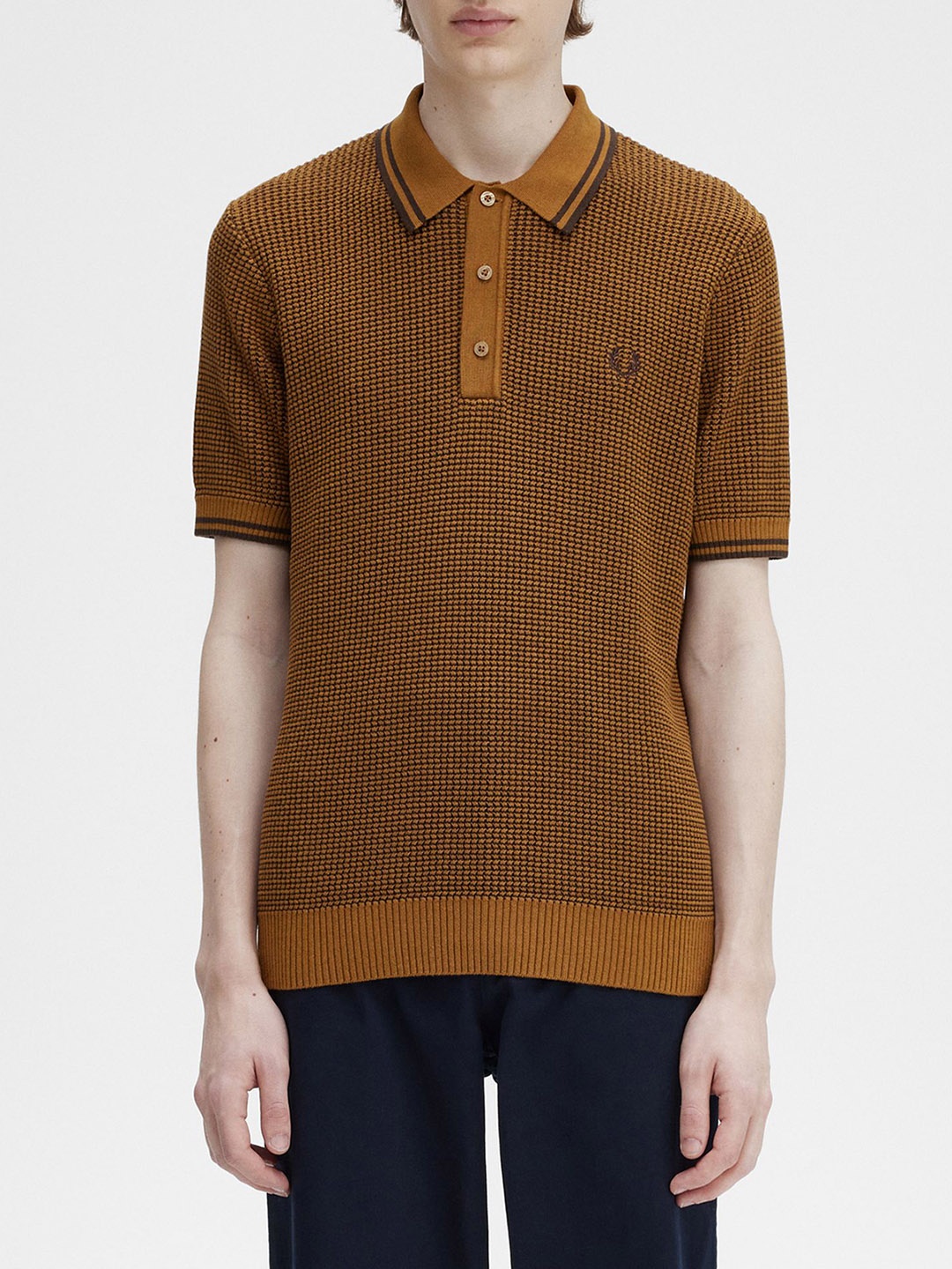 

Fred Perry Men Polka Dot Polo Collar T-shirt, Brown