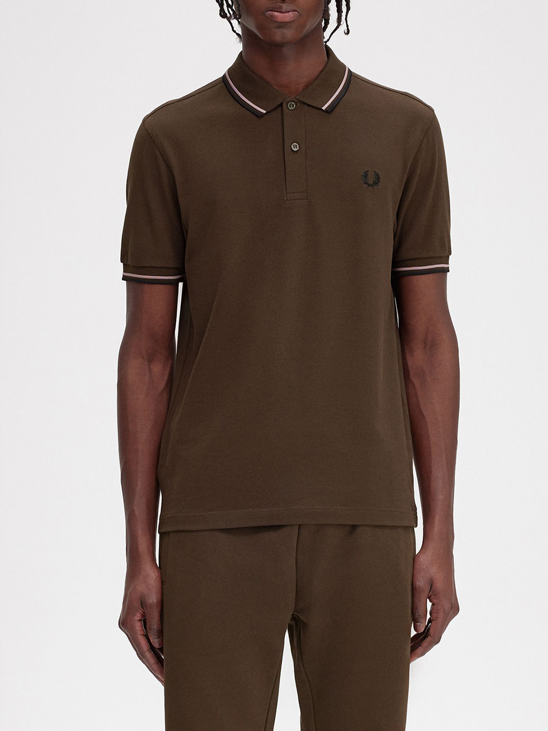 

Fred Perry Men Polo Collar T-shirt, Brown