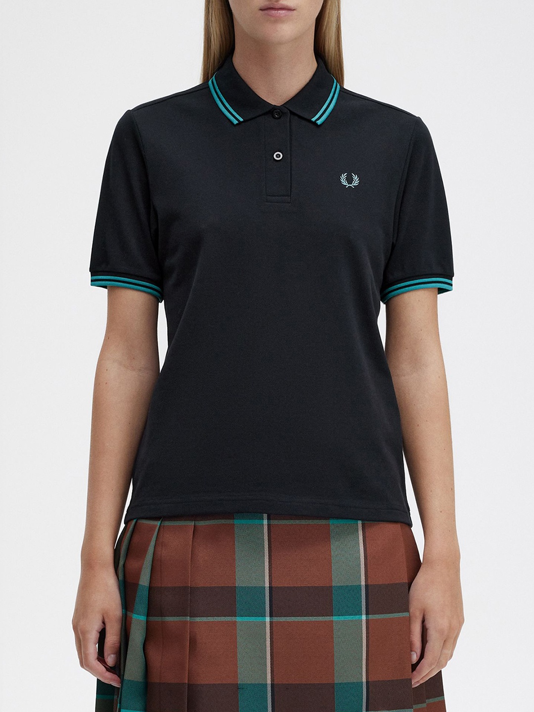 

Fred Perry Women Polo Collar T-shirt, Black