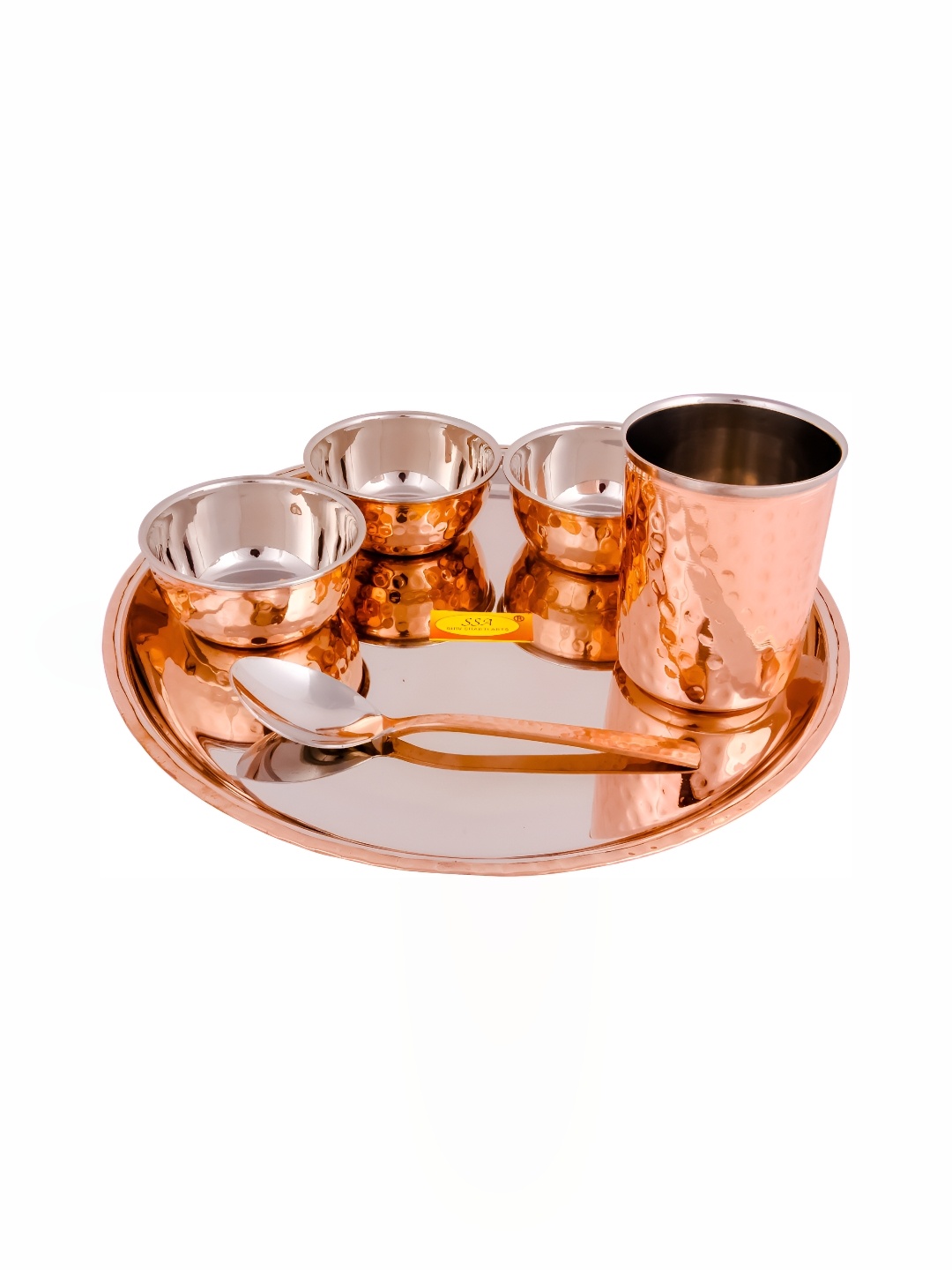 

Shivshakti Arts Brown 6 Pieces Copper Glossy Dinner Set