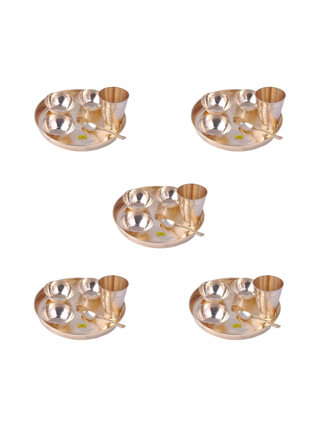 

Shivshakti Arts Yellow 30 Pieces Brass Dinner Set