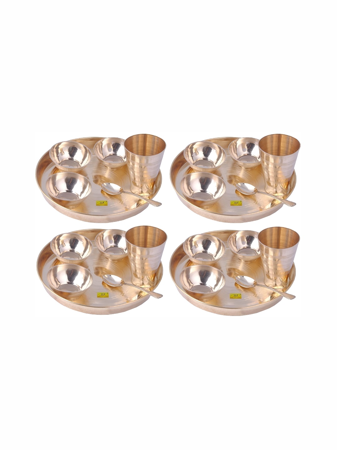 

Shivshakti Arts Yellow 24 Pieces Brass Dinner Set