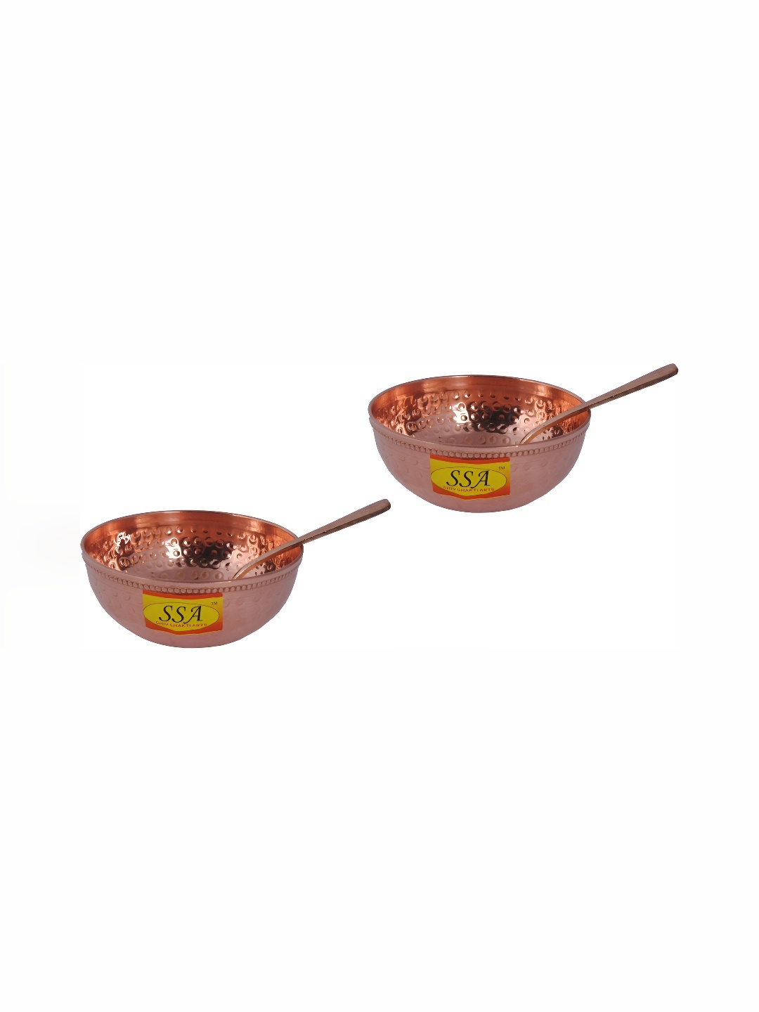

Shivshakti Arts Brown 4 Pieces Copper Bowls With Spoons 300 ml Each