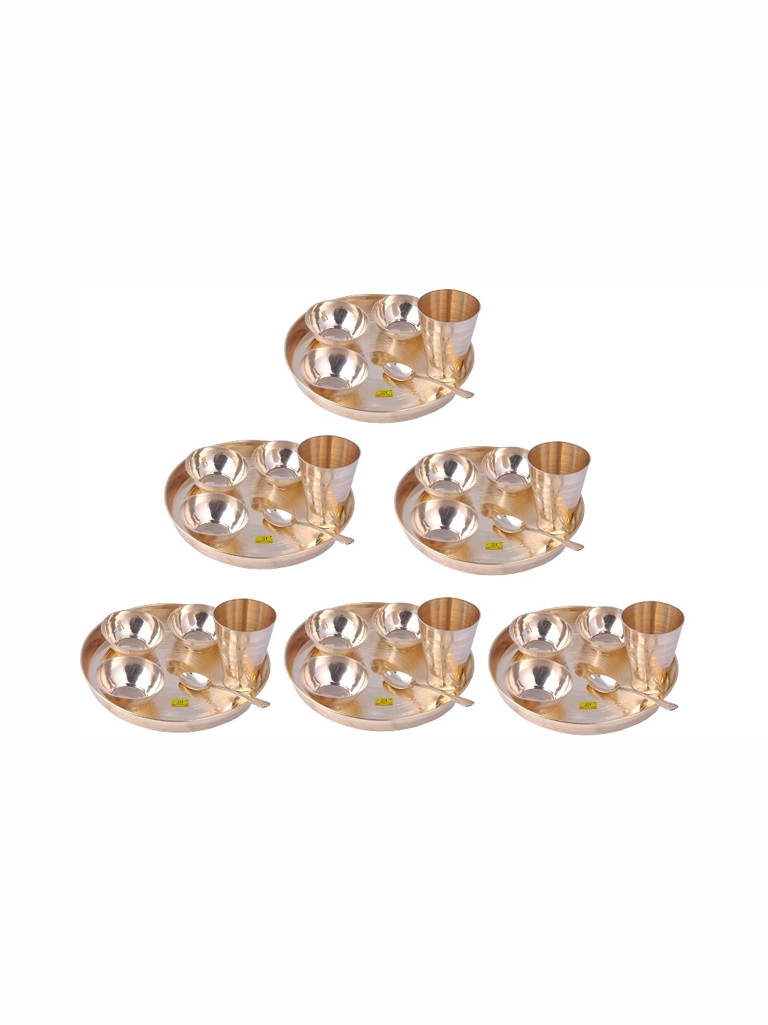 

Shivshakti Arts Yellow 36 Pieces Brass Dinner Set