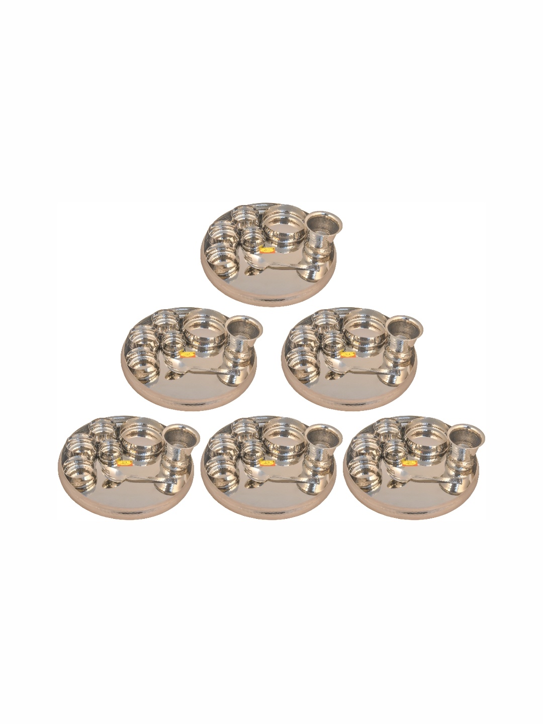 

Shivshakti Arts Silver-Toned 48Pcs Stainless Steel Dinner Set