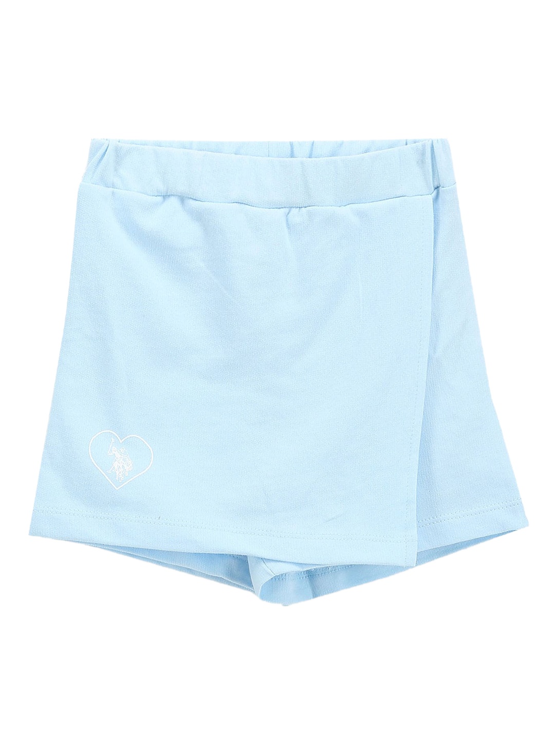 

U.S. Polo Assn. Kids Girls Mid-Rise Regular Shorts, Blue