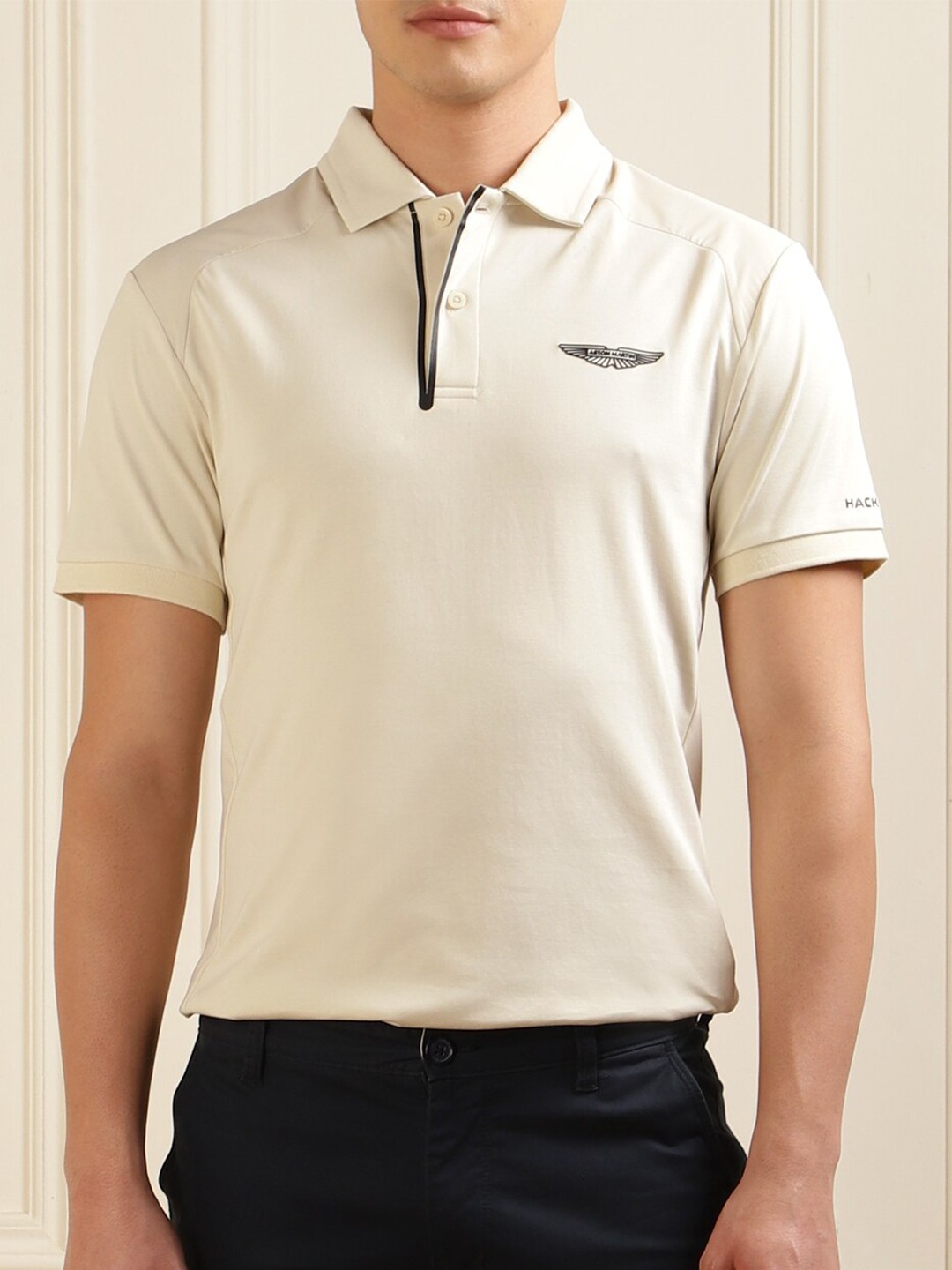 

HACKETT LONDON Polo Collar Cotton T-shirt, Beige
