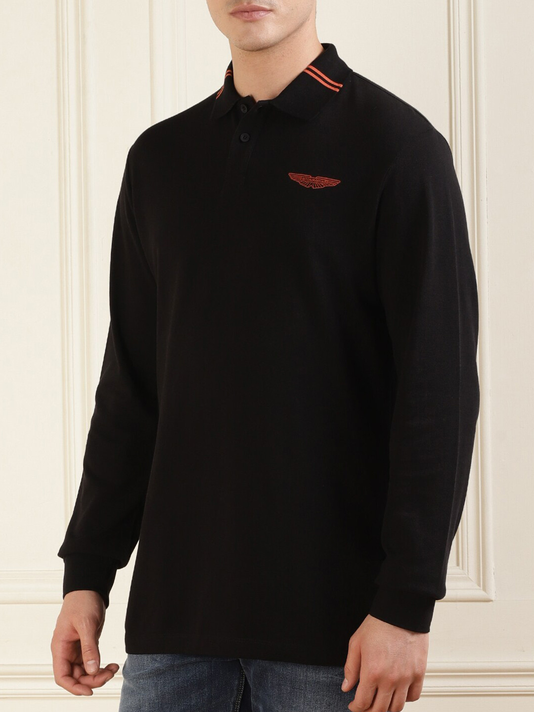 

HACKETT LONDON Polo Collar Cotton T-shirt, Black