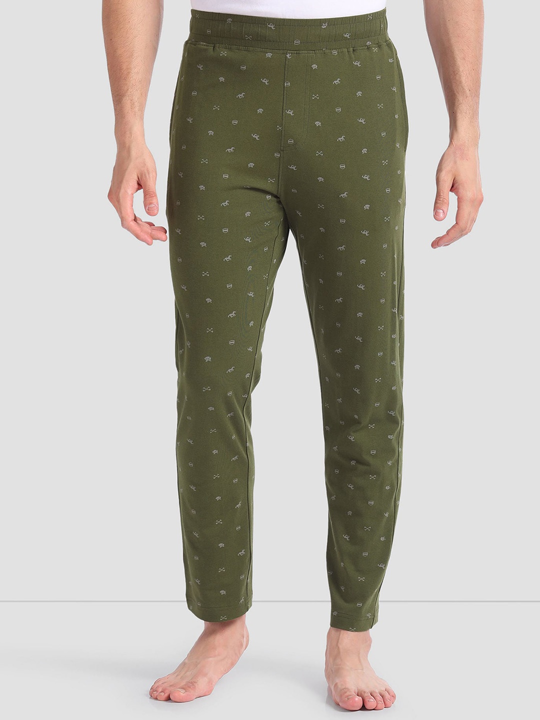 

U.S. Polo Assn. Men Printed Mid-Rise Lounge Pants, Green