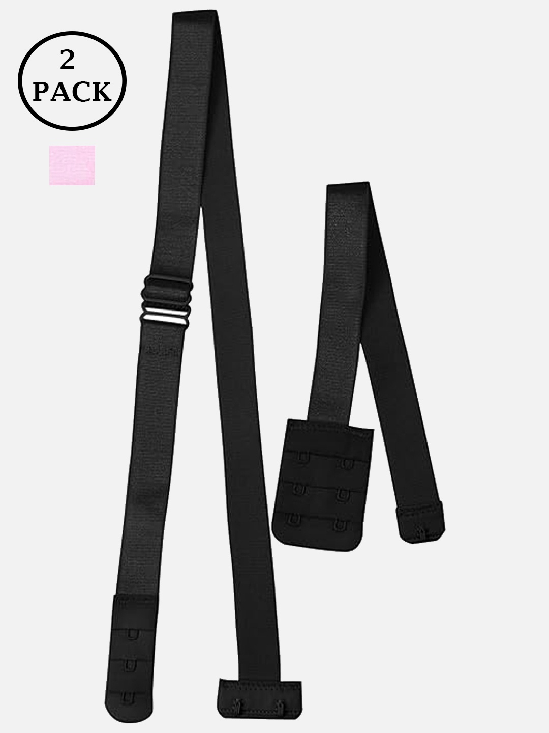 

StyFun Set of 2 Detachable Bra Straps and Extenders Lingerie accessories, Black