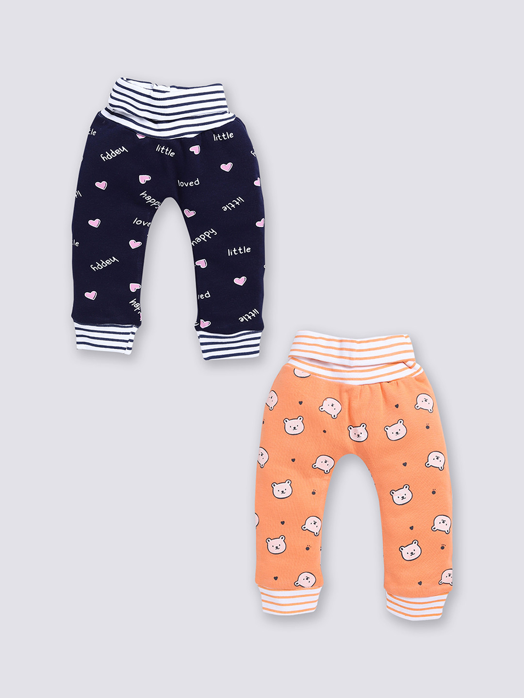 

Moms Love Infant Kids Pack Of 2 Printed Pure Cotton Lounge Joggers, Black