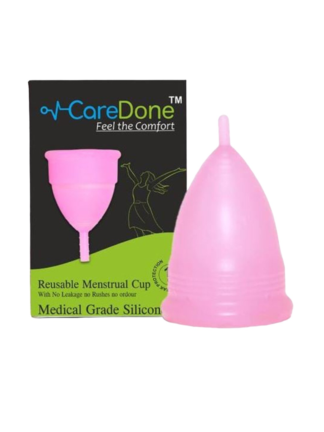 

CareDone Soft and Leak Proof Reusable Menstrual Cup, Pink