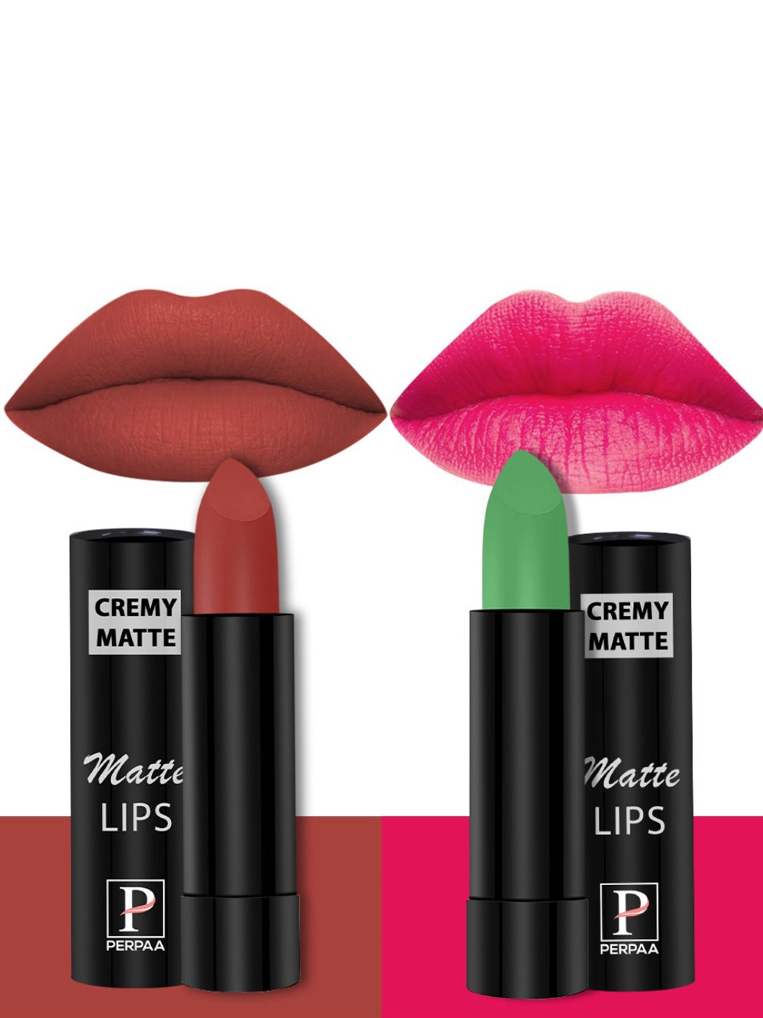 

PERPAA Set of 2 Cremy Matte Long Lasting Bullet Lipstick - 3.5 g Each, Rust