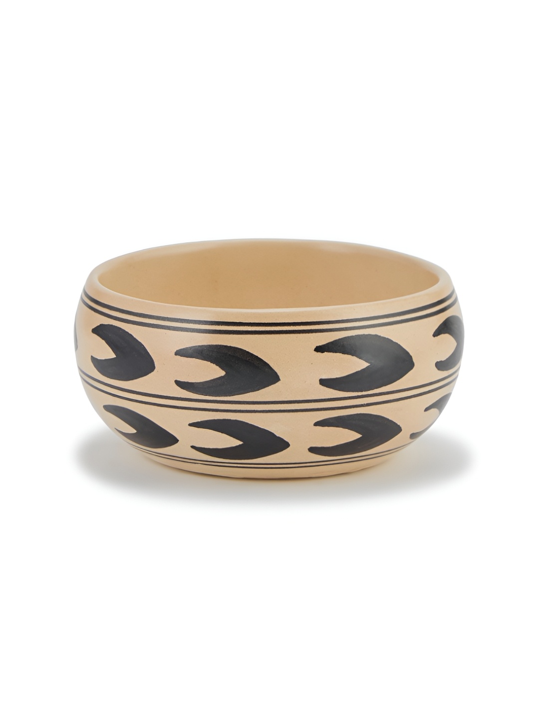 

Fabindia Beige Printed Ceramic Serving Bowl