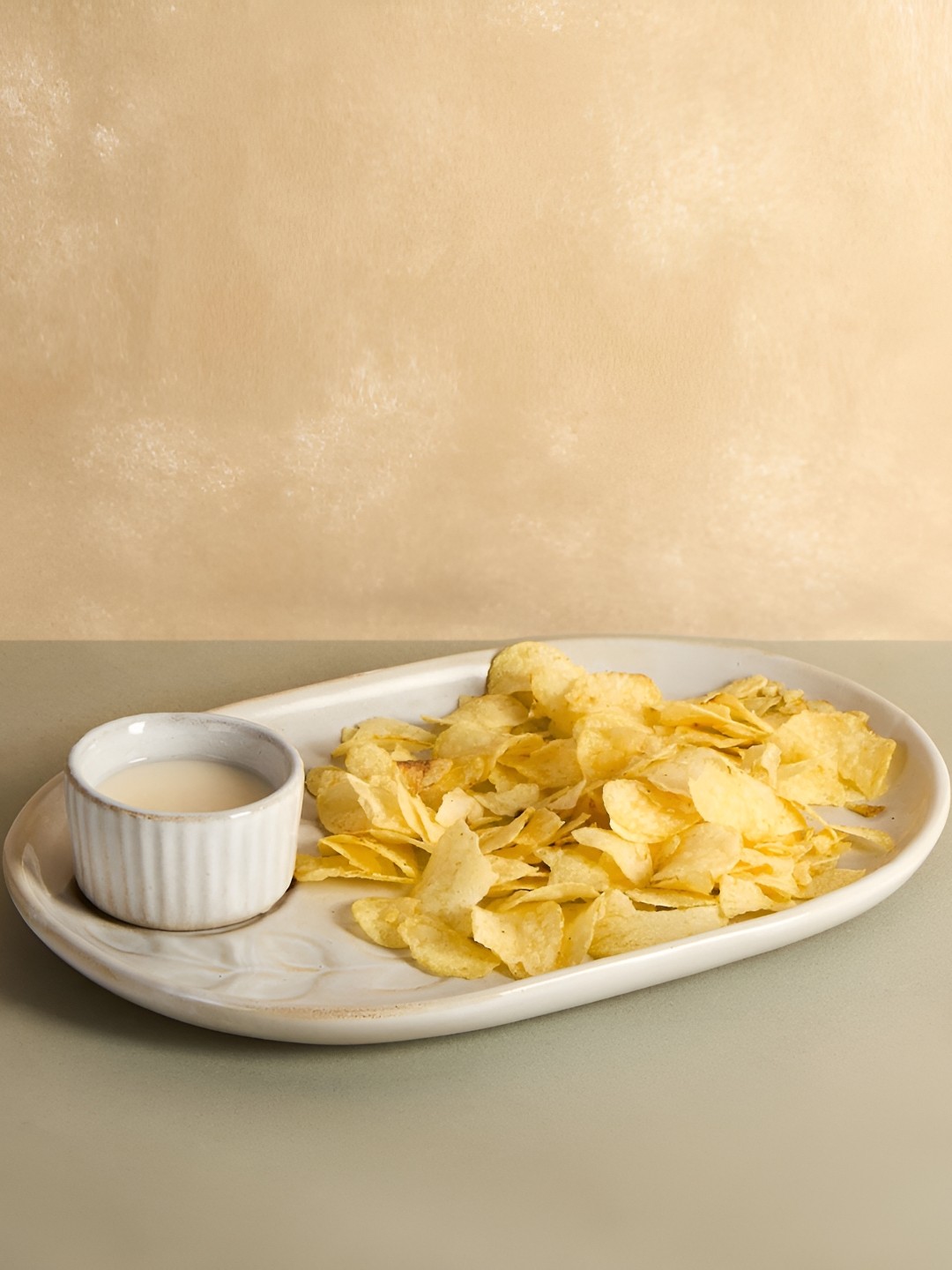 

Fabindia 2 Pieces White Ceramic Chip N Dip Platter