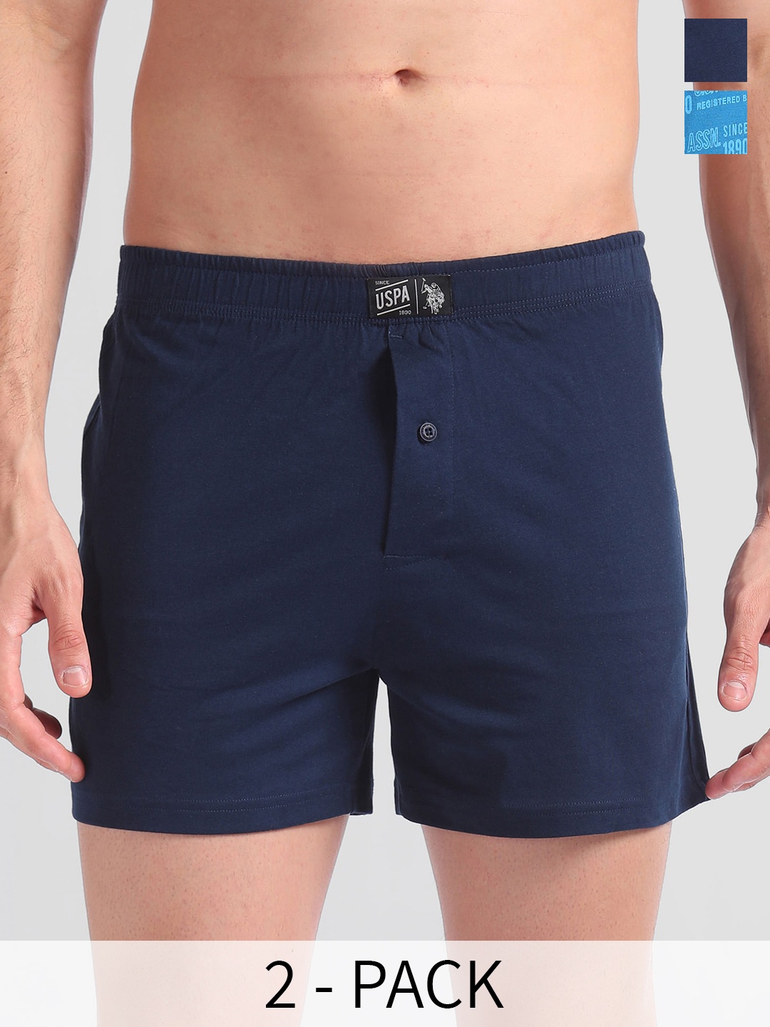 

U.S. Polo Assn. Pack Of 2 Printed Cotton Boxers OEX01-BN0-P2, Blue