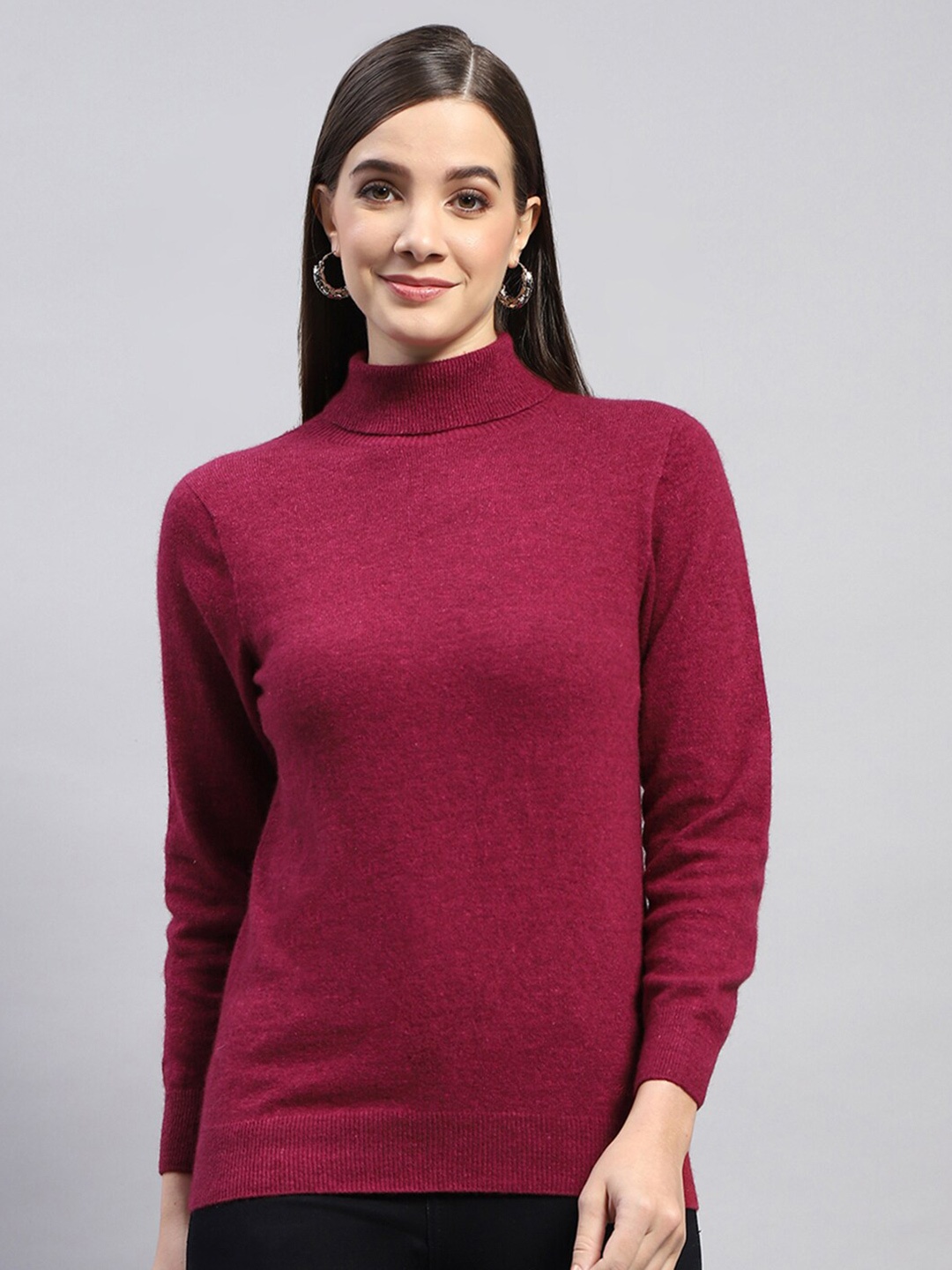 

Monte Carlo Turtle Neck Woollen Pullover, Burgundy