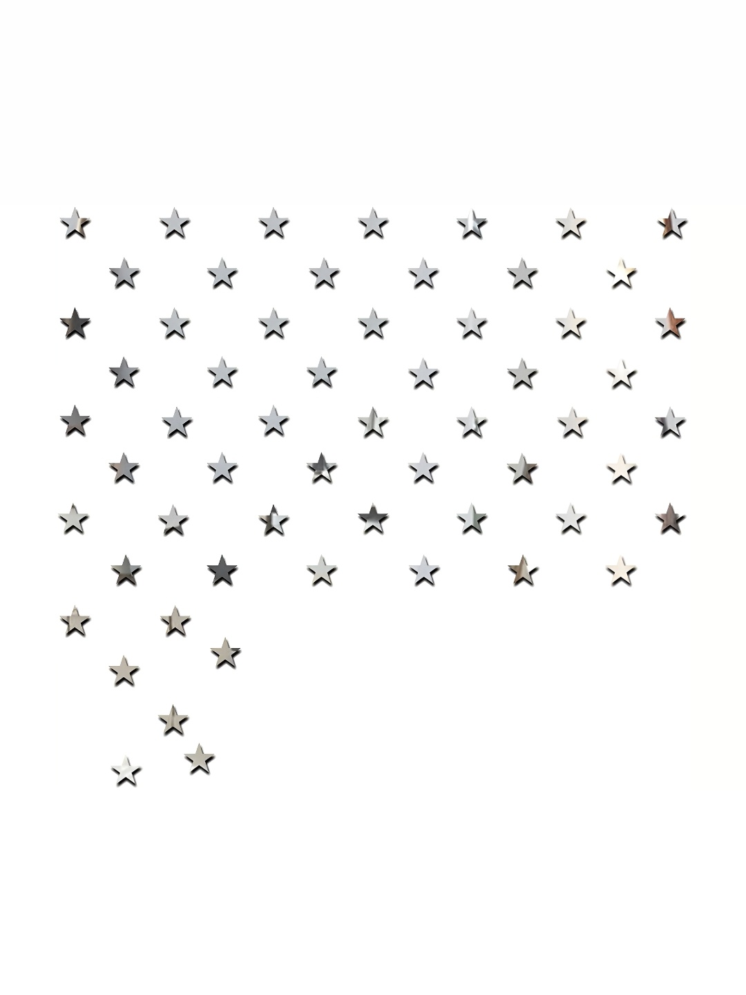 

Wall1ders Silver Toned 50 Pieces Star-shaped Acrylic Mirror Wall Stickers