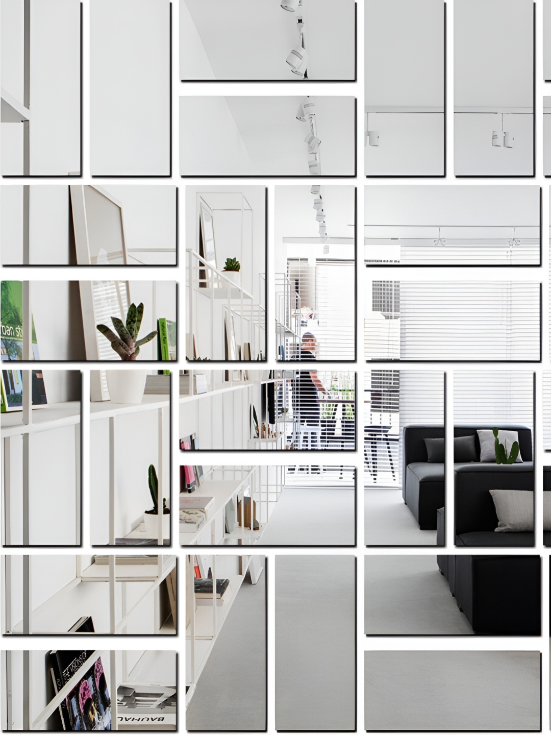 

Wall1ders Silver Toned 30 Pieces Rectangle-shaped Acrylic Mirror Wall Stickers