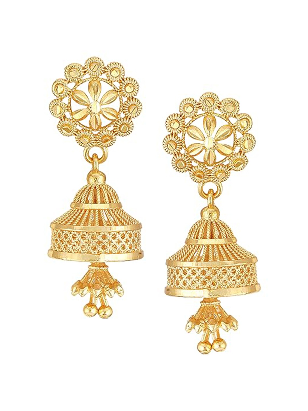 

Vighnaharta Gold-Plated Jhumkas