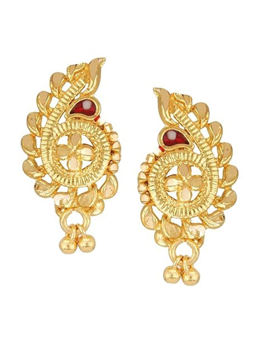 

Vighnaharta Gold-Plated Contemporary Drop Earrings